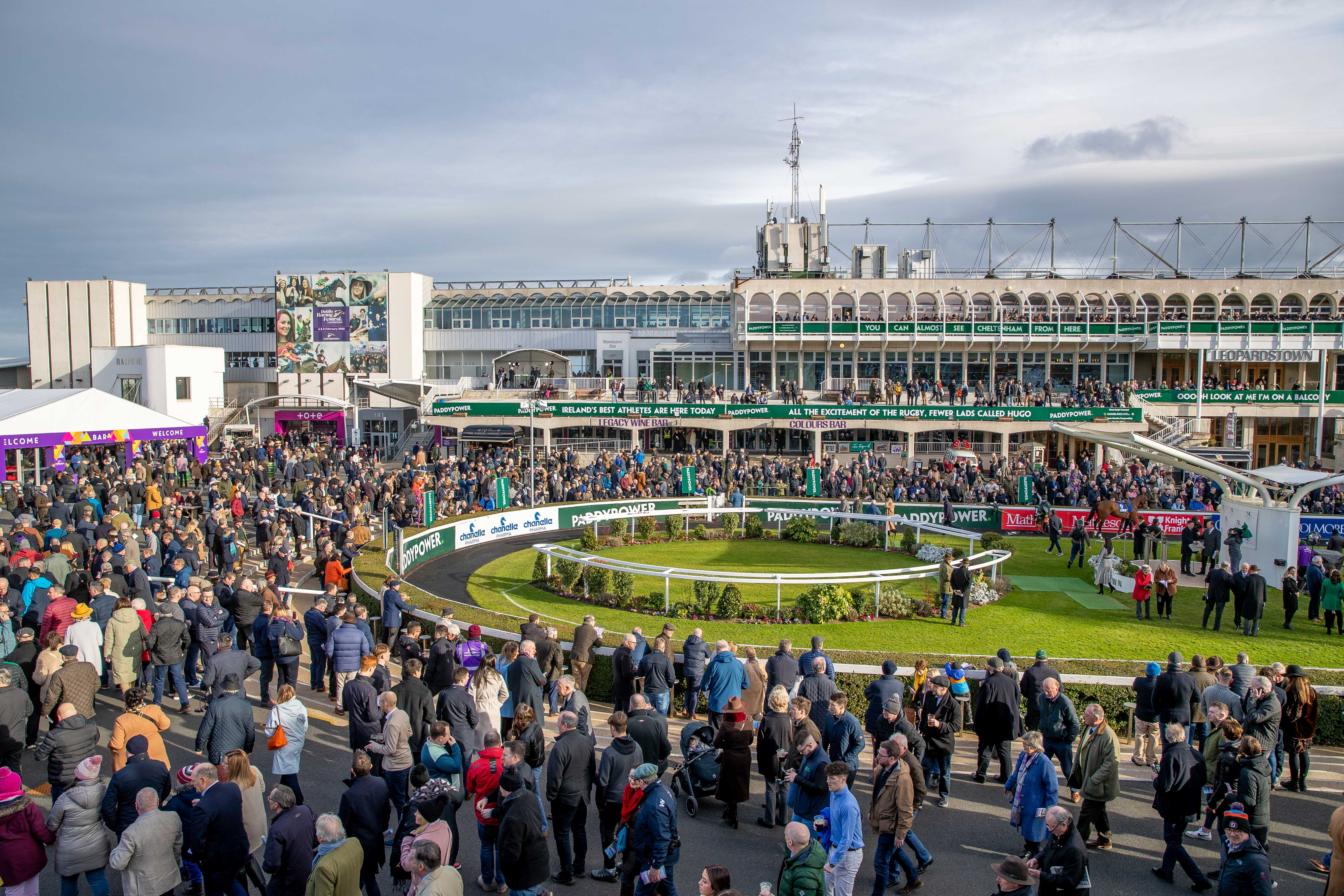 The crowds at a racecourse