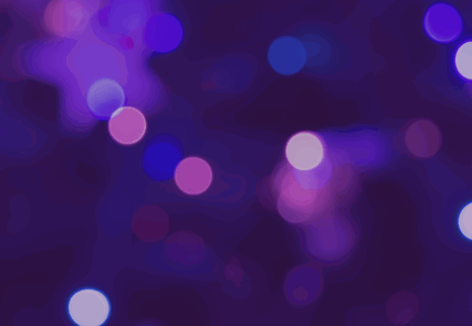 A digital illustration of dots made up of different shades of blue and purple on a dark purple background.